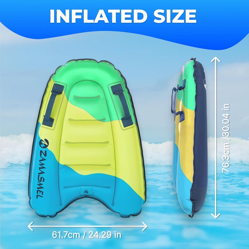 ZAMASMEL Premium Kids Inflatable Boogie Board Lightweight Swimming Floating Surfboard for Beach & Pool Fun Durable Inflatable Surf Body Board for Wave Riding Summer Pool Floats & Beach Toys - Image 4